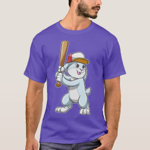 Kaninchen im Baseball mit Baseballschläger 2 T-Shirt
