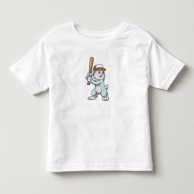Kaninchen im Baseball mit Baseballschläger Kleinkind T-shirt (Vorderseite)