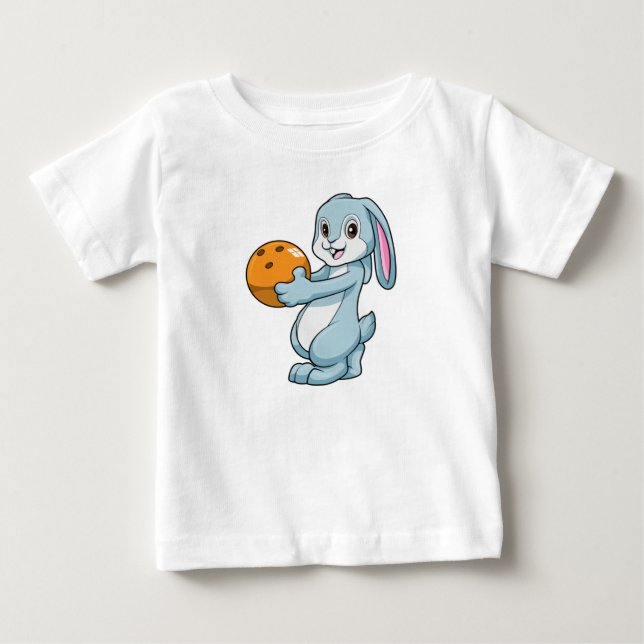 Kaninchen im Bowling mit Bowlingball Baby T-shirt (Vorderseite)