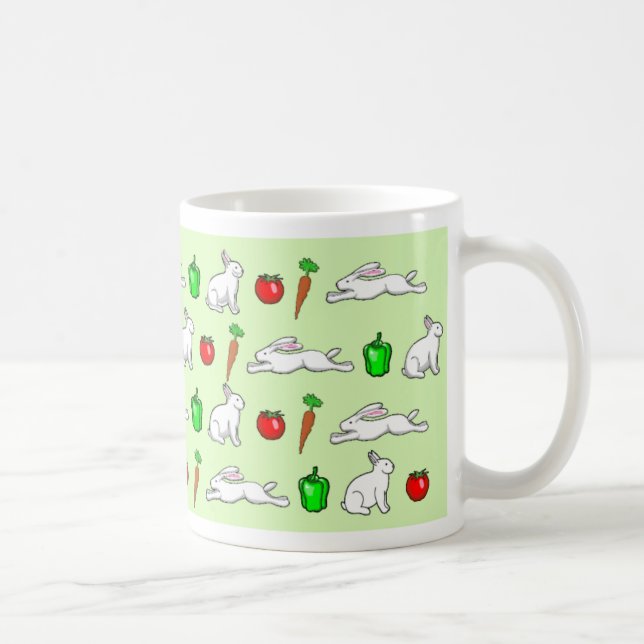 Kaninchen im Gemüsegarten Kaffeetasse (Rechts)
