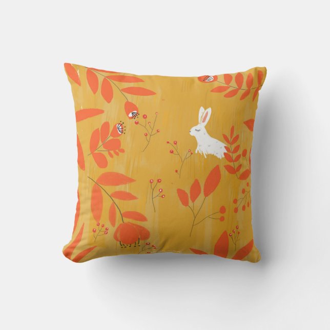 Kaninchen im Herbst Kissen (Vorderseite)