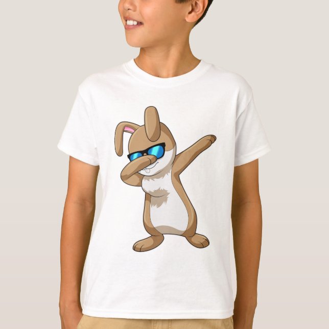 Kaninchen im Hip Hop Dance Dab T-Shirt (Vorderseite)