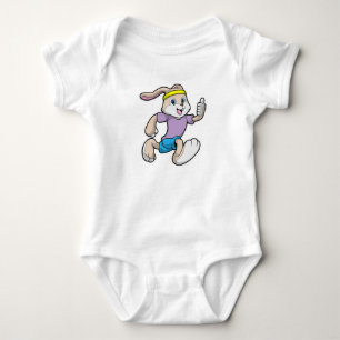 Kaninchen im Joggen mit Headband Baby Strampler
