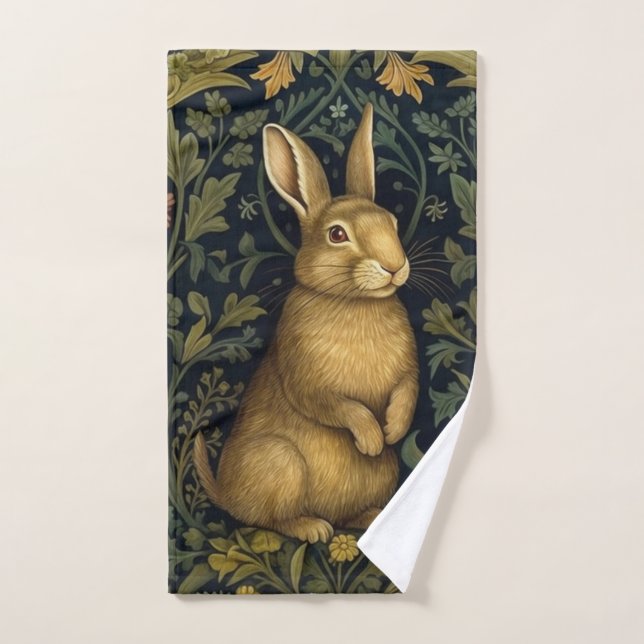 Kaninchen im Jugendstil des Waldes Handtuch (Handtuch)