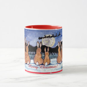 "Kaninchen im Mond" Weihnachtsentwurfs-Tasse, Tasse