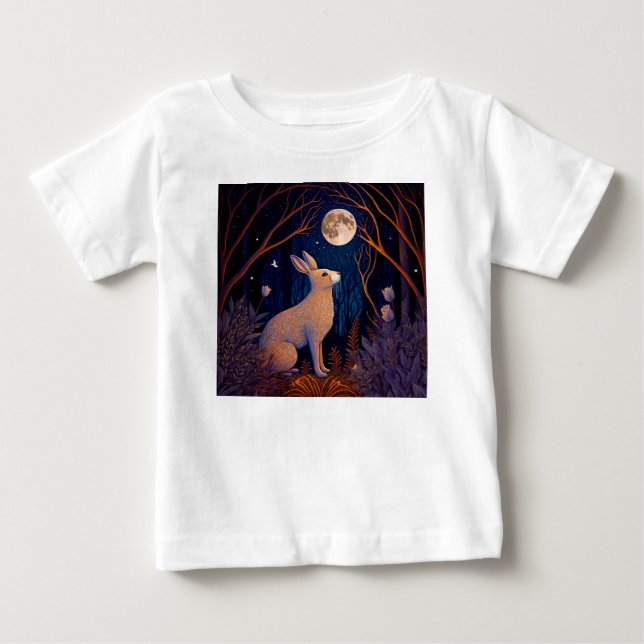 Kaninchen im Mondlicht Baby T-shirt (Vorderseite)