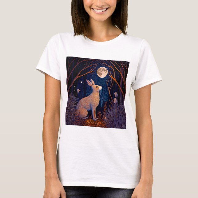 Kaninchen im Mondlicht T-Shirt (Vorderseite)