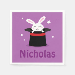 Kaninchen im personalisierten Namen des Serviette