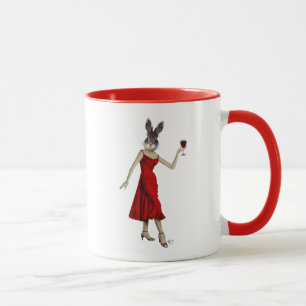 Kaninchen im roten Kleid Tasse