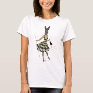 Kaninchen im Schwarz-weißen Kleid T-Shirt