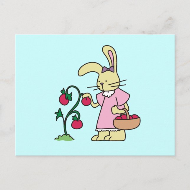 Kaninchen im Tomatengarten Tshirts und Geschenke Postkarte (Vorderseite)