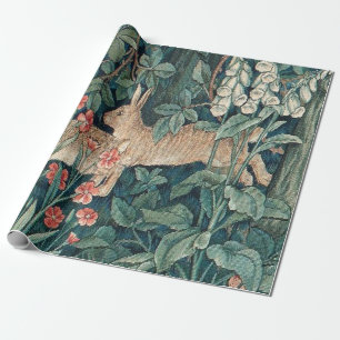 Kaninchen im Wald - William Morris Geschenkpapier