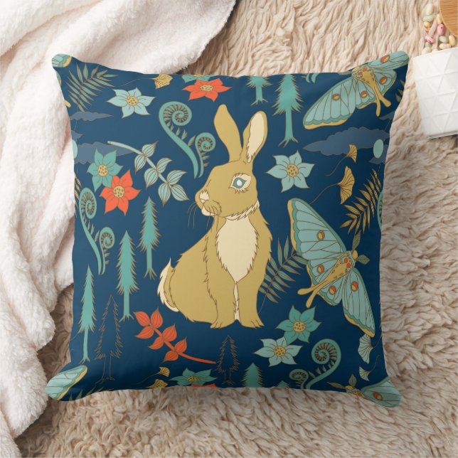 Kaninchen im Waldkissen Kissen (Decke)