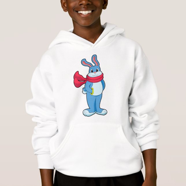 Kaninchen im Winter mit Scarf Hoodie (Vorderseite)