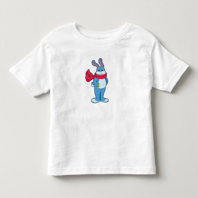 Kaninchen im Winter mit Scarf Kleinkind T-shirt (Vorderseite)