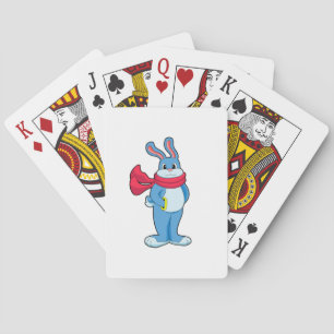 Kaninchen im Winter mit Scarf Spielkarten
