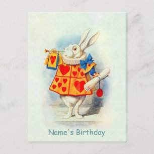 Kaninchen in Alice im Wunderland ~Postkarte / Einl Einladungspostkarte