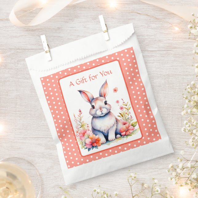 Kaninchen in Blume Es ist eine Girl Baby Dusche Geschenktütchen (Ausgeschnitten)