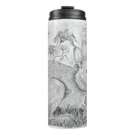 Kaninchen in Blume Thermischer Tumbler Thermosbecher