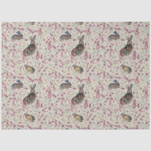 Kaninchen in den Gartenrosa-Blume Seidenpapier