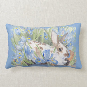 Kaninchen in der blauen niederländischen Iris Lendenkissen