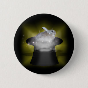 Kaninchen in der Zauberhut Button