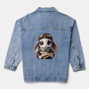 Kaninchen in einem Flight Anzug Kleinkind T - Shir Jeansjacke