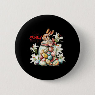 Kaninchen in einem Gl Jar - Vintage Ostern Button