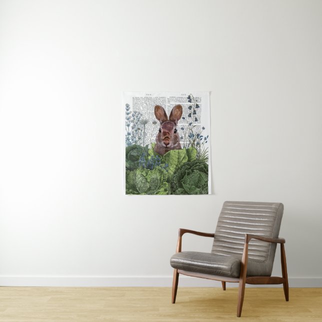 Kaninchen in einem Kohl-Patch Wandteppich (Beispiel)