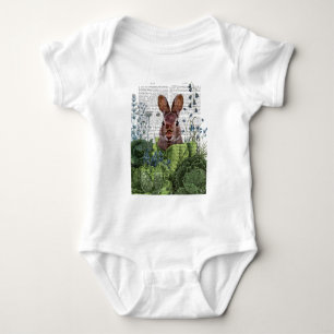 Kaninchen in einem Kohl-Pflaster Baby Strampler