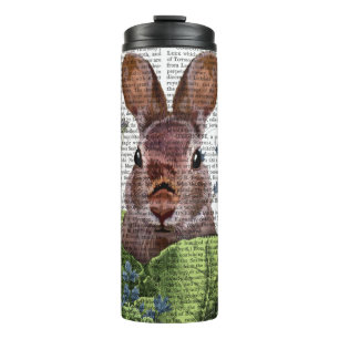 Kaninchen in einem Kohl-Pflaster Thermosbecher
