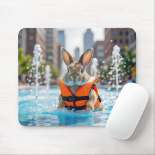 Kaninchen in einem Stadtbrunnen Mousepad