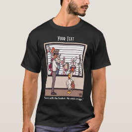 Kaninchen in einer Lineup Männer schwarzen T - Shi T-Shirt
