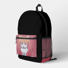 Kaninchen in einer Perücke Bedruckter Rucksack