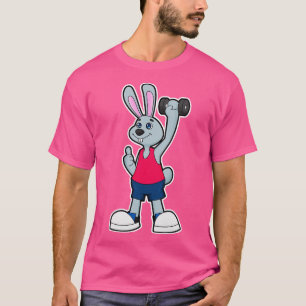 Kaninchen in Fitness mit Dumbell 1 T-Shirt