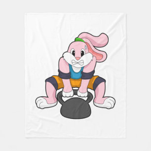 Kaninchen in Fitness mit Dumbell.PNG Fleecedecke