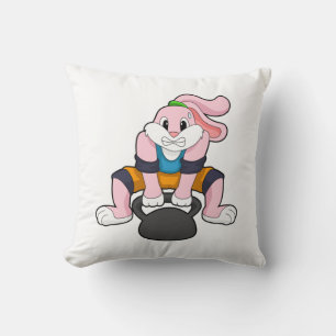 Kaninchen in Fitness mit Dumbell.PNG Kissen