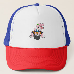 Kaninchen in Fitness mit Dumbell.PNG Truckerkappe