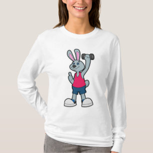 Kaninchen in Fitness mit Dumbell T-Shirt