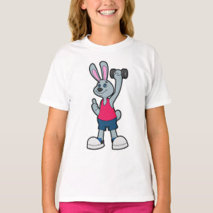 Kaninchen in Fitness mit Dumbell T-Shirt