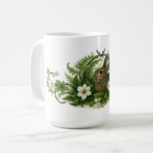 Kaninchen in floralem Laubwerk Kaffeetasse