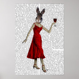 Kaninchen in rotem Kleid Poster