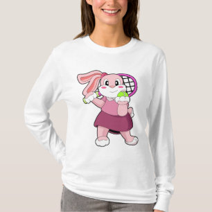 Kaninchen in Tennis mit Tennisschläger T-Shirt