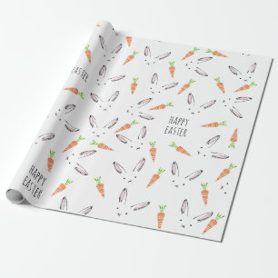 Kaninchen-Karotten Große Muster glückliche Oster Geschenkpapier