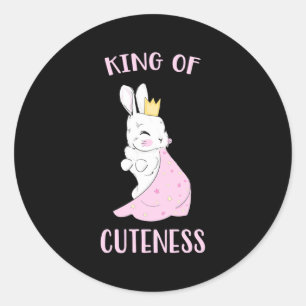 Kaninchen-König Runder Aufkleber