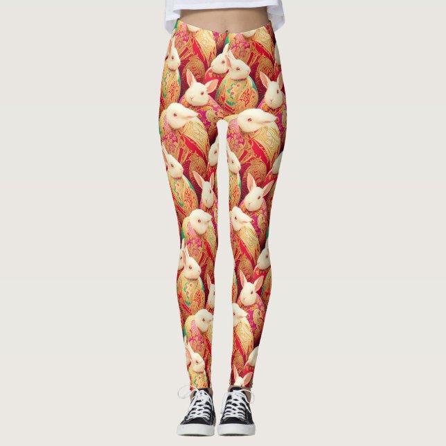 Kaninchen-Königliche Kleiderordnung Leggings (Vorderseite)