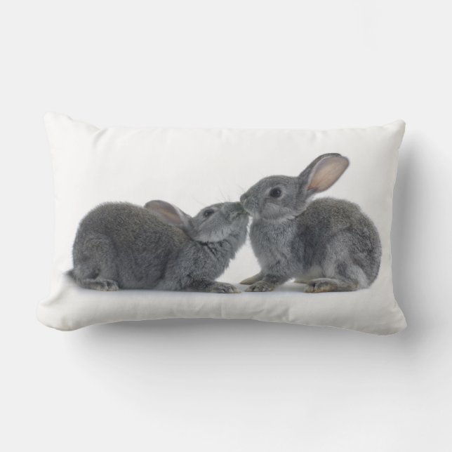 Kaninchen-Kuss Lendenkissen (Vorderseite)