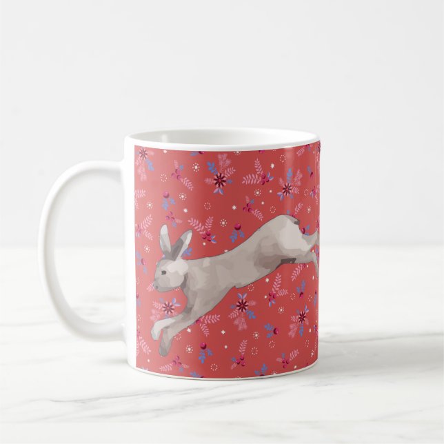 Kaninchen-Leap auf Rosy-Tasse Kaffeetasse (Links)