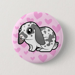 Kaninchen Liebe (schlaffer Ohr glattes Haar) Button