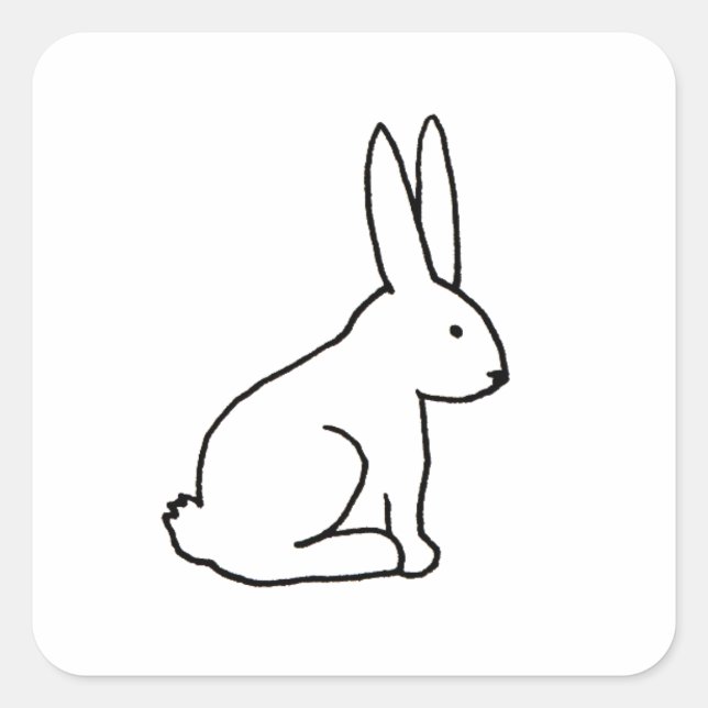 Kaninchen lustig Spaß einfache grafische Symbol-Lo Quadratischer Aufkleber (Vorderseite)
